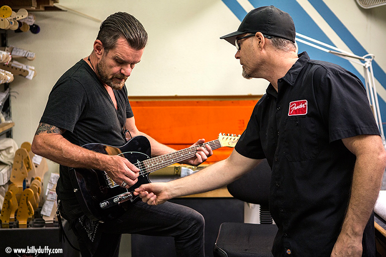 Billy Duffy at the Fender Custom Shop