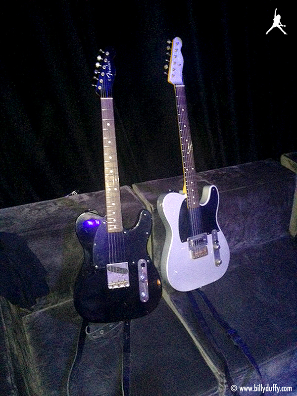 Billy Duffy's 'Esquire' guitars in the studi