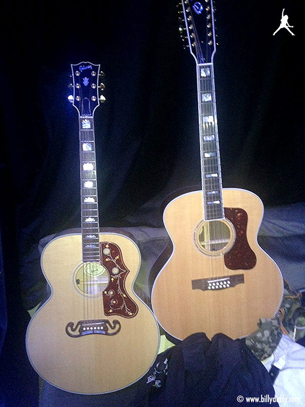 Billy Duffy's Jumbo acoustic guitars in the studio