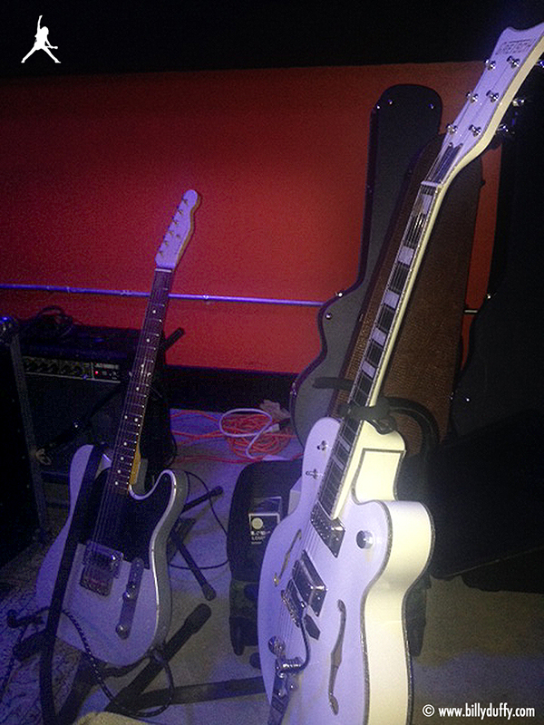 Billy Duffy's Gretsch White Falcon and Nash Esquire guitars