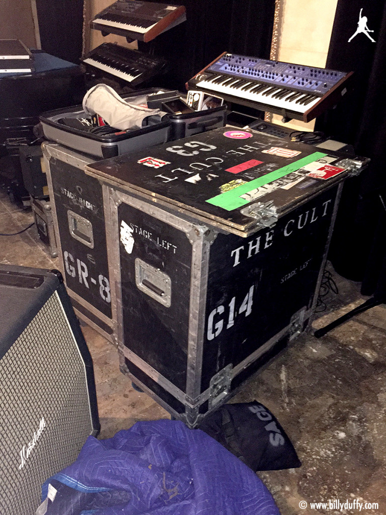Billy Duffy's flight cases in the studio