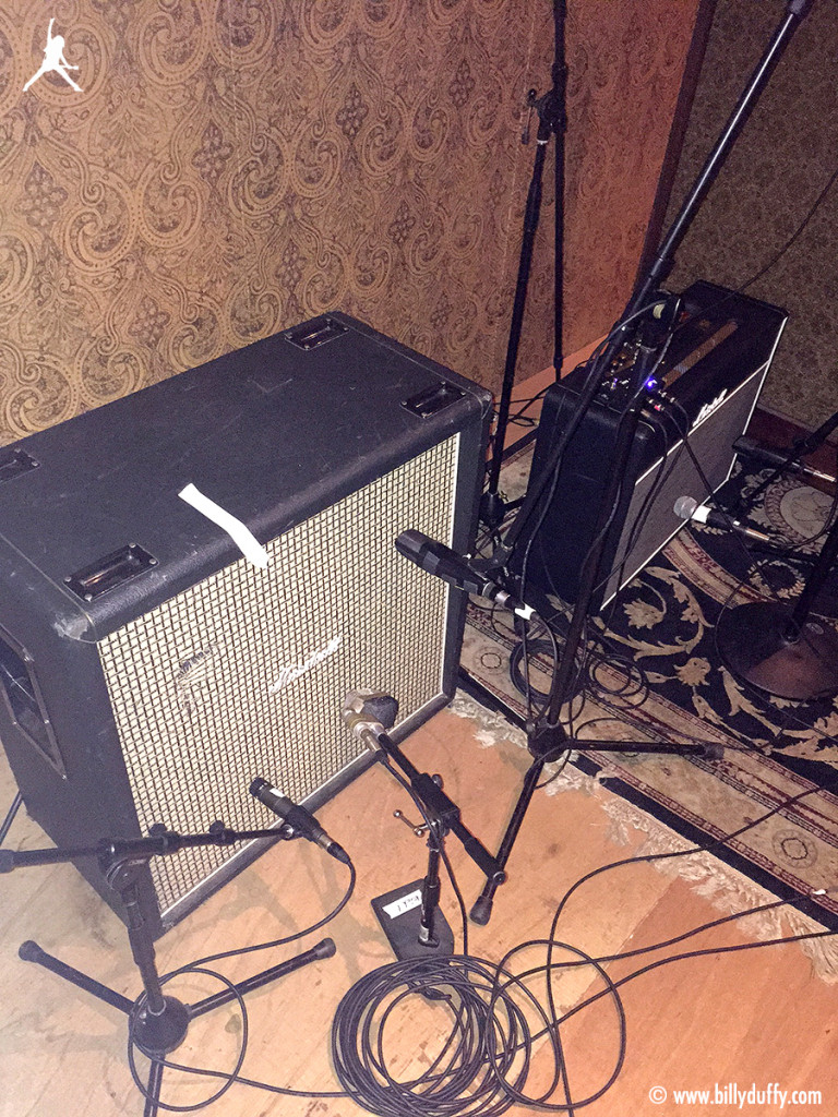 Billy Duffy's Marshall cabinet in the studio