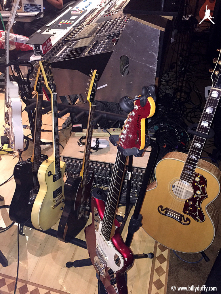 Billy Duffy's guitars in the studio