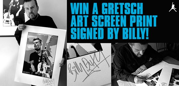 Win a Gretsch Art Screen print signed by Billy Duffy