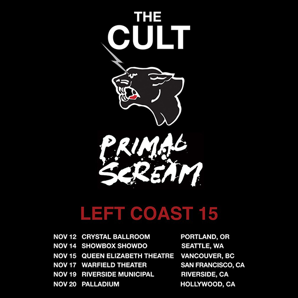 The Cult & Primal Scream US Tour November  2015