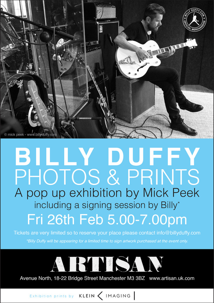 Billy Duffy Photos & Prints Pop Up Exhibition by Mick Peek