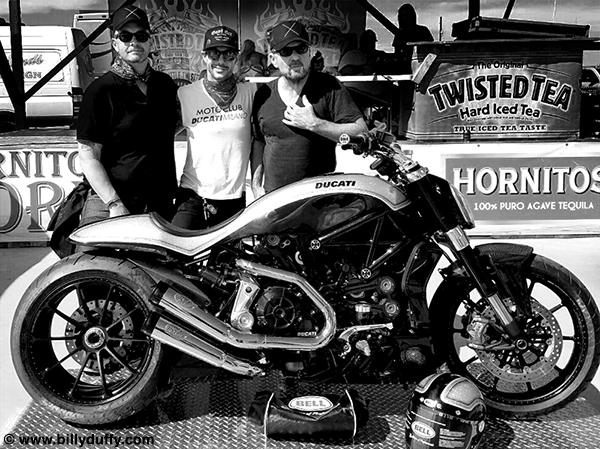 Billy Duffy with the Ducati XDiavel