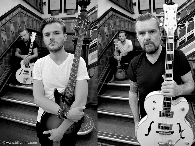 Adam Lawrence who plays a young Billy Duffy in 'England is Mine' and the real Billy Duffy