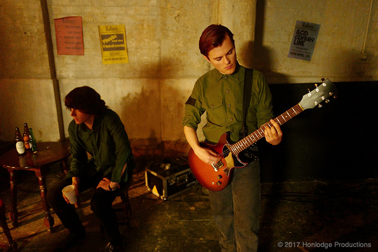 Steven Patrick Morressey (Jack Lowden) and Billy Duffy (Adam Lawrence) in a scene from 'England is Mine'.