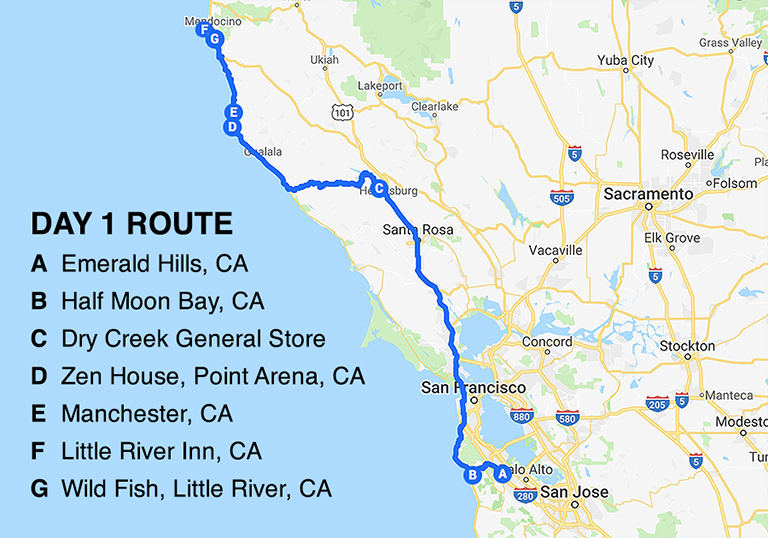 BD Road Trip Map Day 1