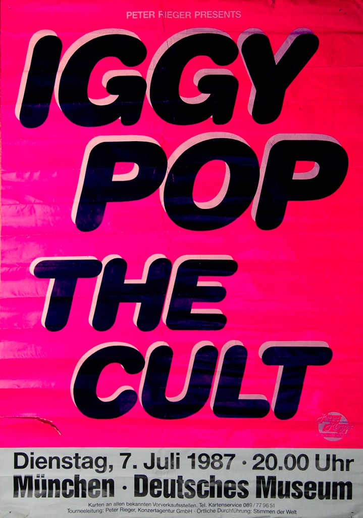 Iggy Pop and The Cult Poster 07-07-1987