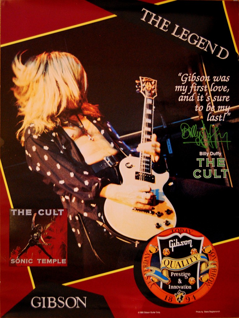 Billy Duffy Gibson Les Paul Poster - 1990