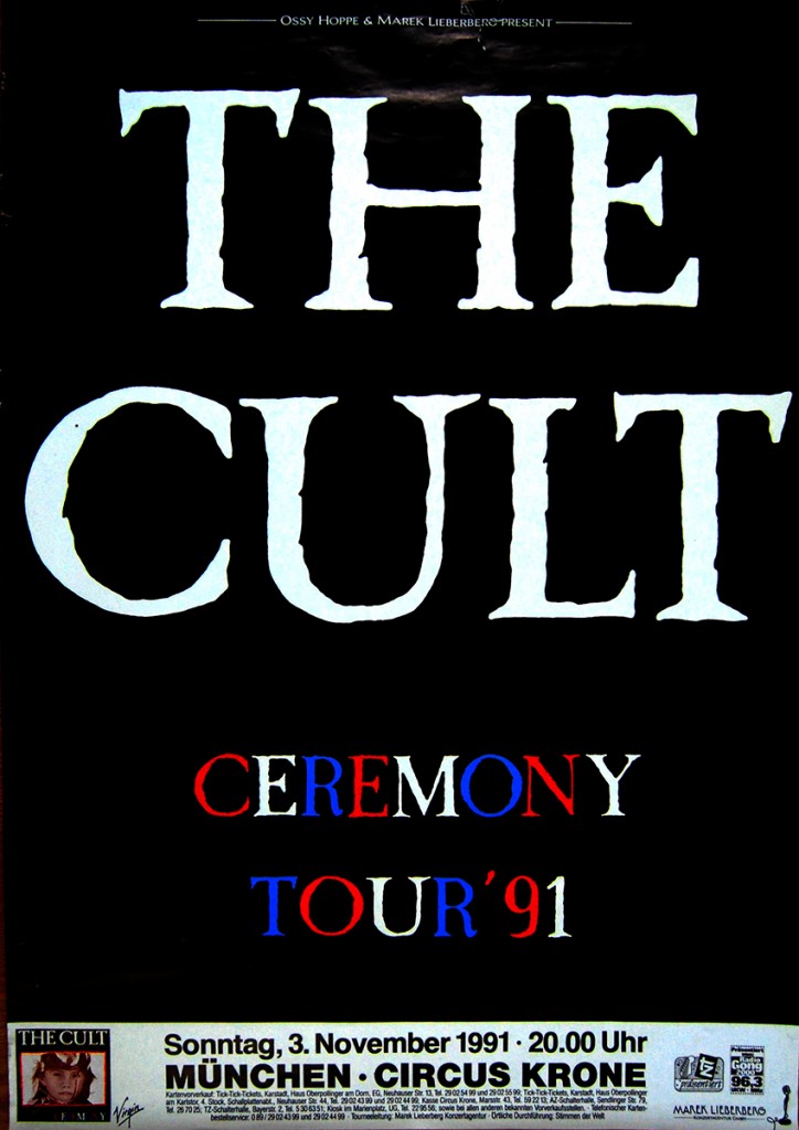 The Cult Gig Poster Munich 03-11-1991