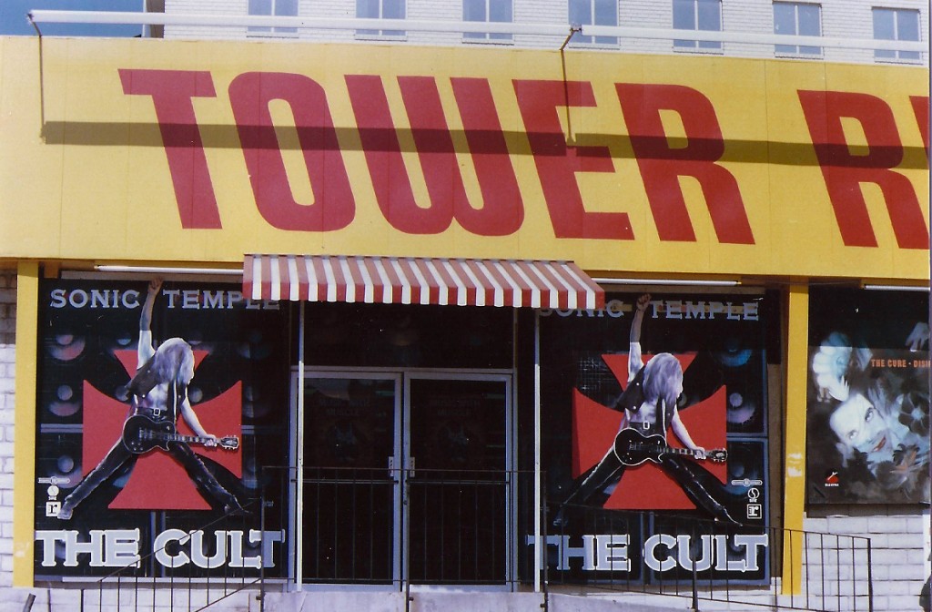 The Cult's Sonic Temple takes over the window of Tower Records in Hollywood