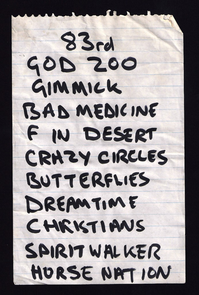 The Cult Dreamtime Tour setlist