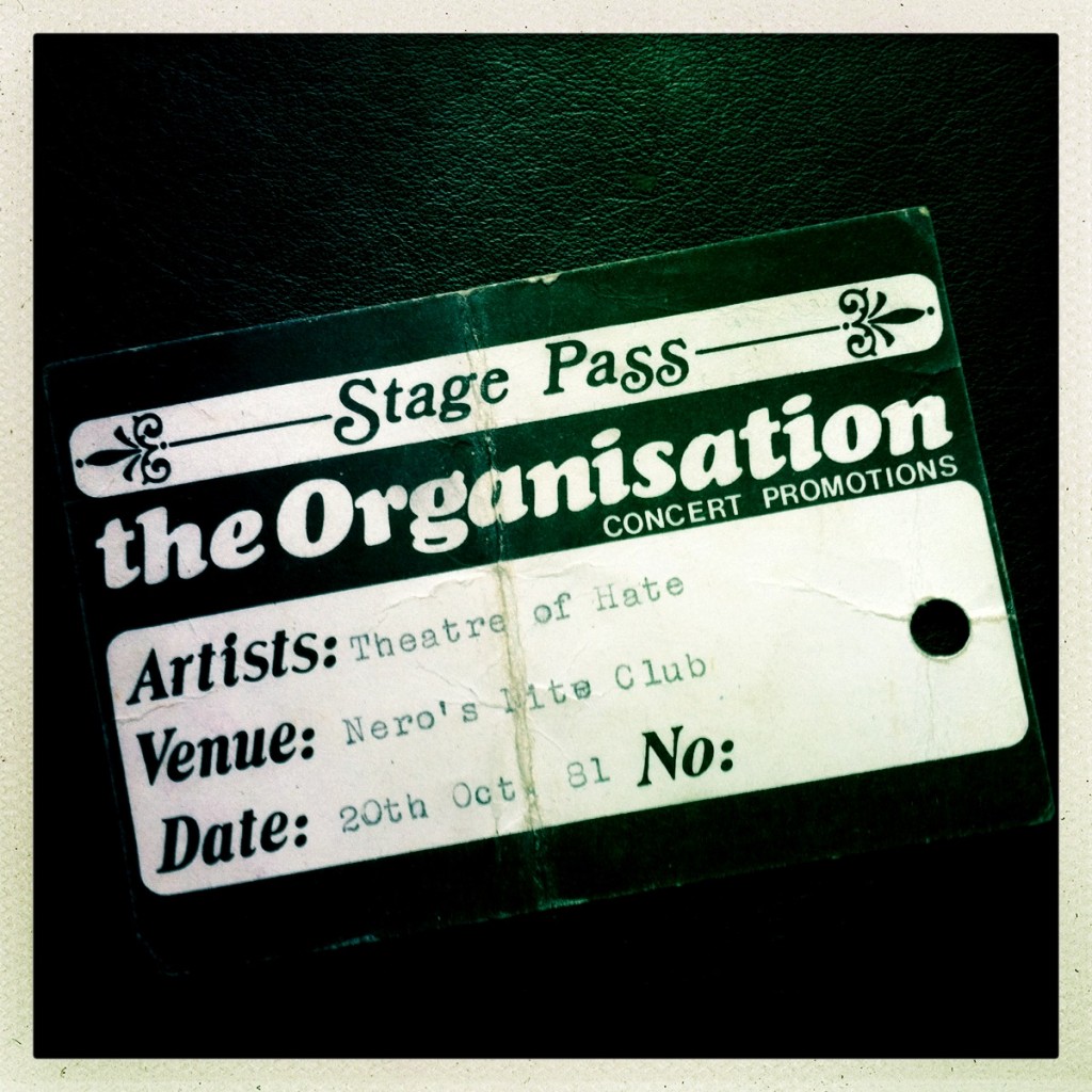 Billy Duffy's Stage Pass - Theatre of Hate 20-10-1981