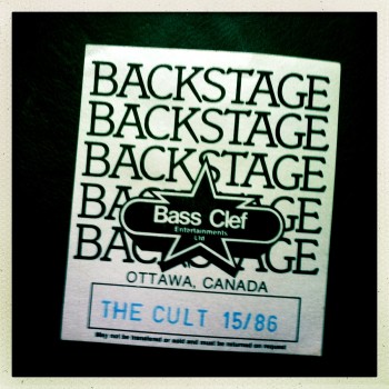 Backstage pass The Cult 15-03-1986