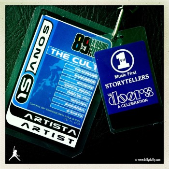 Billy’s laminates for The Cult on Doors Storytellers Show -2000