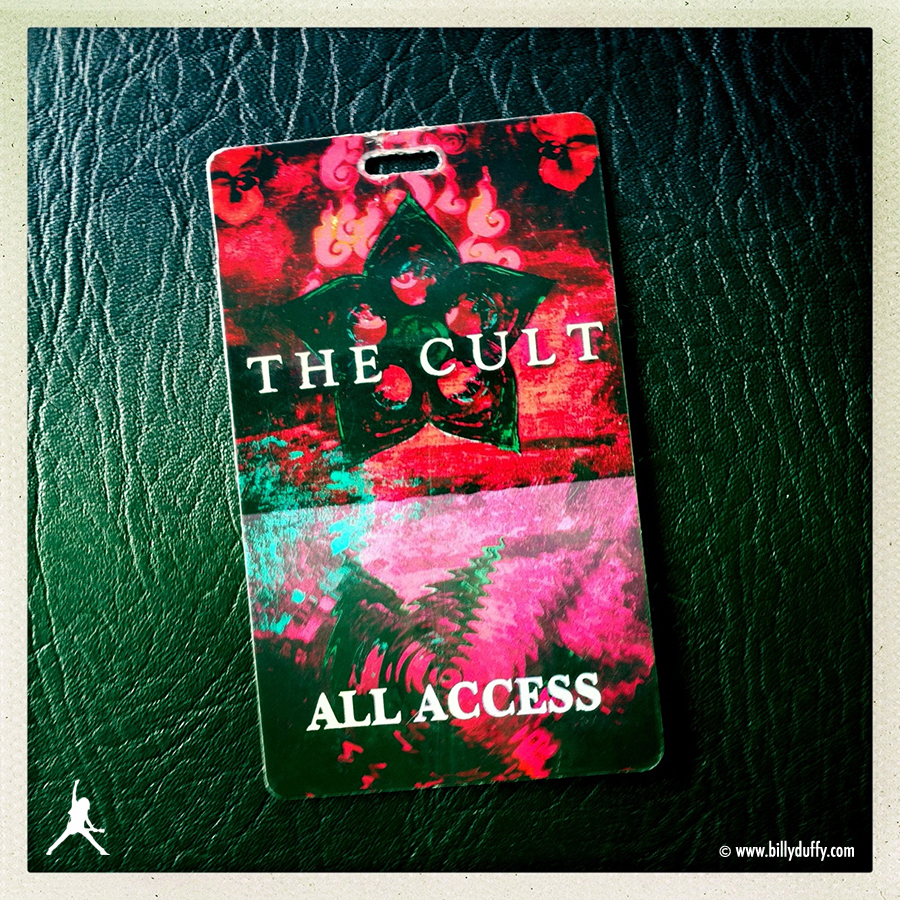 Billy's laminate from The Cult 'Beyond Good and Evil' tour 2001