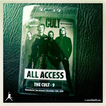 Billy’s Pass from The Cult in San Antonio, Texas, 16-11-2008