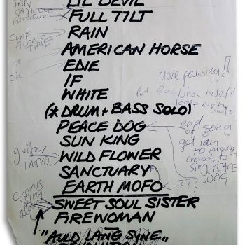 The Cult “Draft” Setlist 31-12-1991