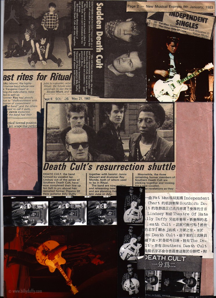 Billy Duffy's Death Cult Scrap Book Page