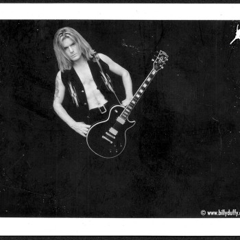 Black & White polaroid with Les Paul