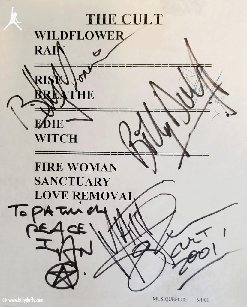 The Cult set list 01-06-2001