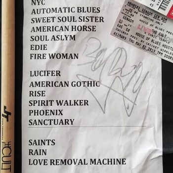 The Cult set list 02-05-2019