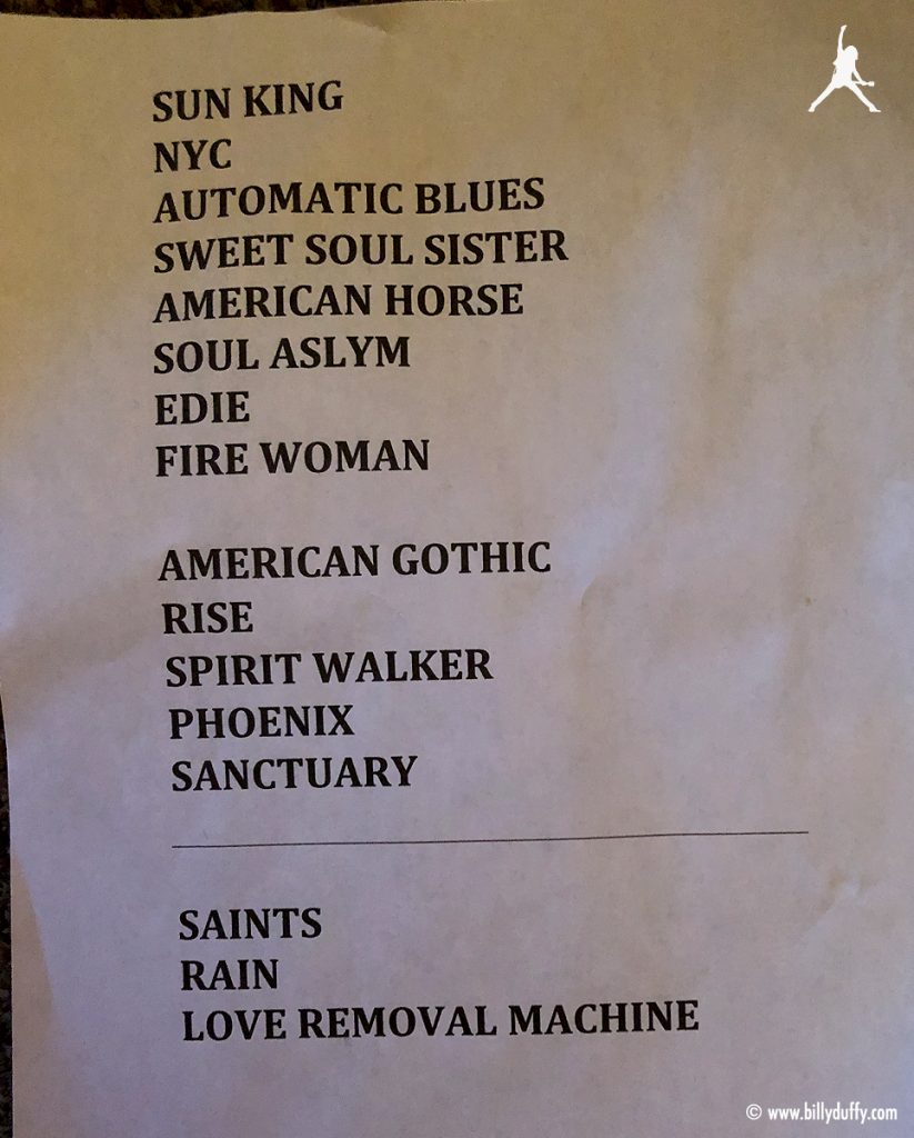 The Cult set list 03-05-19