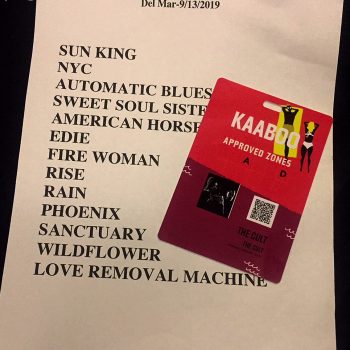 The Cult setlist 13-09-19