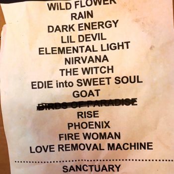 The Cult Set list 14-07-2018