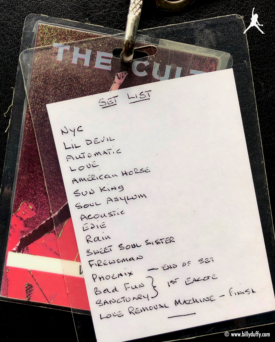 the cult tour setlist