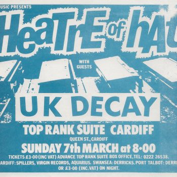 Theatre of Hate Flyer 07-03-1982