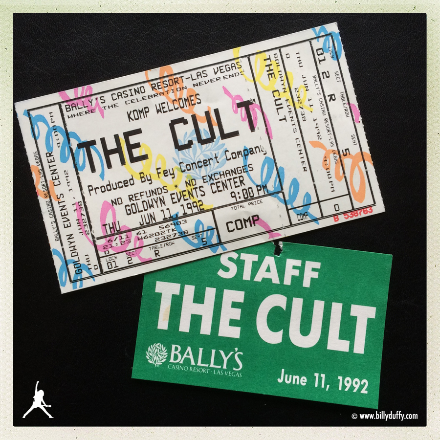 Ticket & Pass from The Cult in Vegas 1992