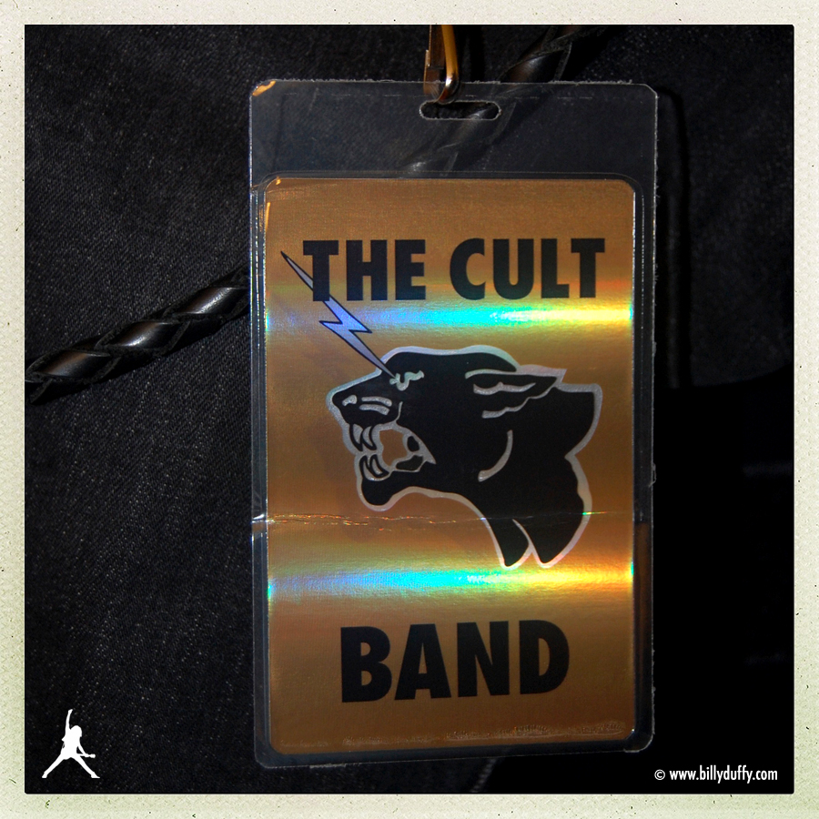 Billy's laminate for The Cult Electric 13 tour 2013