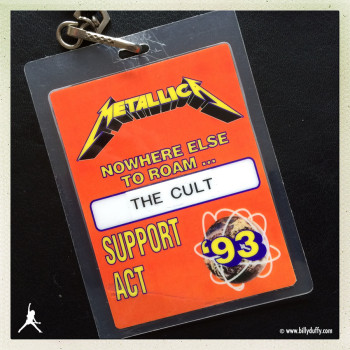 Billy’s Laminate from The Cult with Metallica – 93