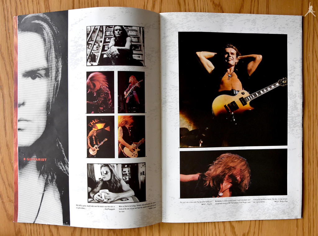 Billy Duffy's pages in The Cult 'Sonic Temple' World Tour Programme 1989-90