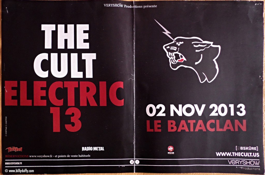 Poster for The Cult 'Electric 13' in Paris - 2013