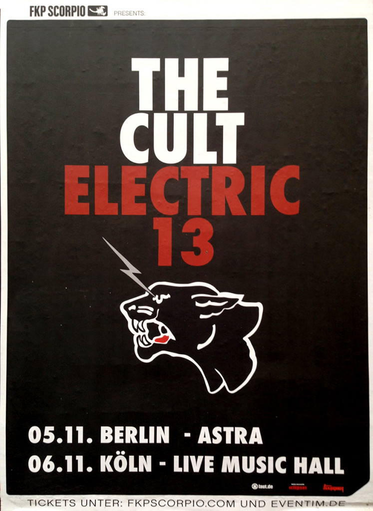 The Cult ‘Electric 13’ Germany Poster - 2013