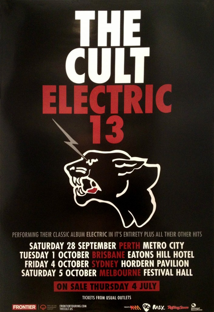 The Cult ‘Electric 13’ Australia Poster - 2013