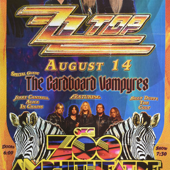 ZZ Top & Cardboard Vampyres Gig Poster 14-08-2004