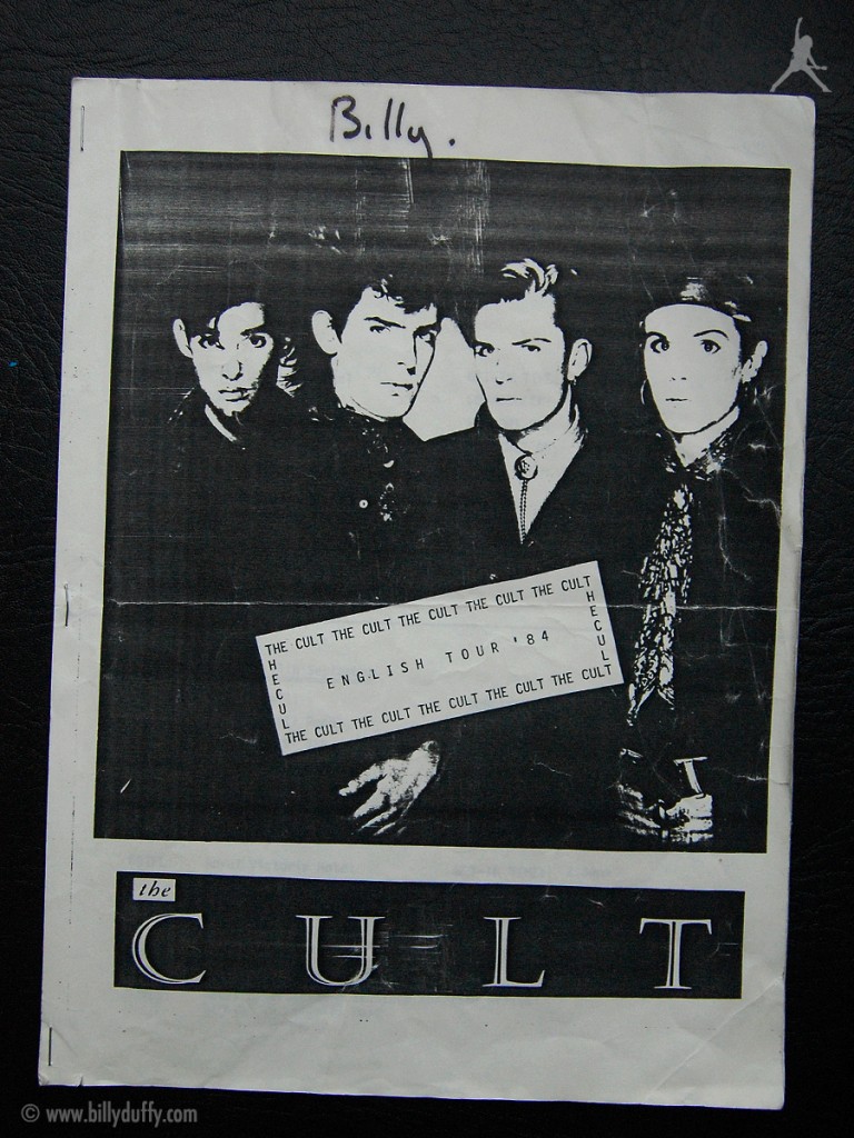 Billy's itinerary from The Cult 'Dreamtime' Tour - 1984