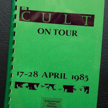 Billy’s itinerary from The Cult ‘Dreamtime’ European Tour – 1985