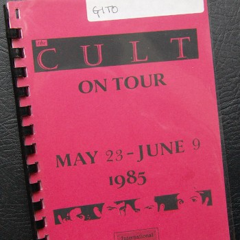 Billy’s itinerary from The Cult ‘Find Santuary’ Tour – 1985