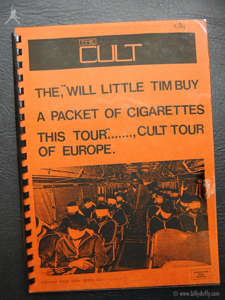 Billy's itinerary book from The Cult European tour -1986