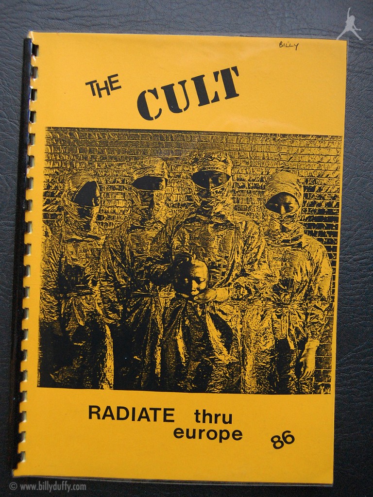Billy's itinerary book from The Cult European tour - 1986