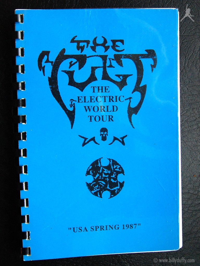 Billy's itinerary book from The Cult 'Electric' Tour - 1987