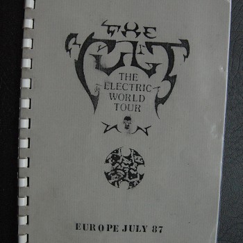 Billy’s itinerary book from The Cult ‘Electric’ Tour – 1987
