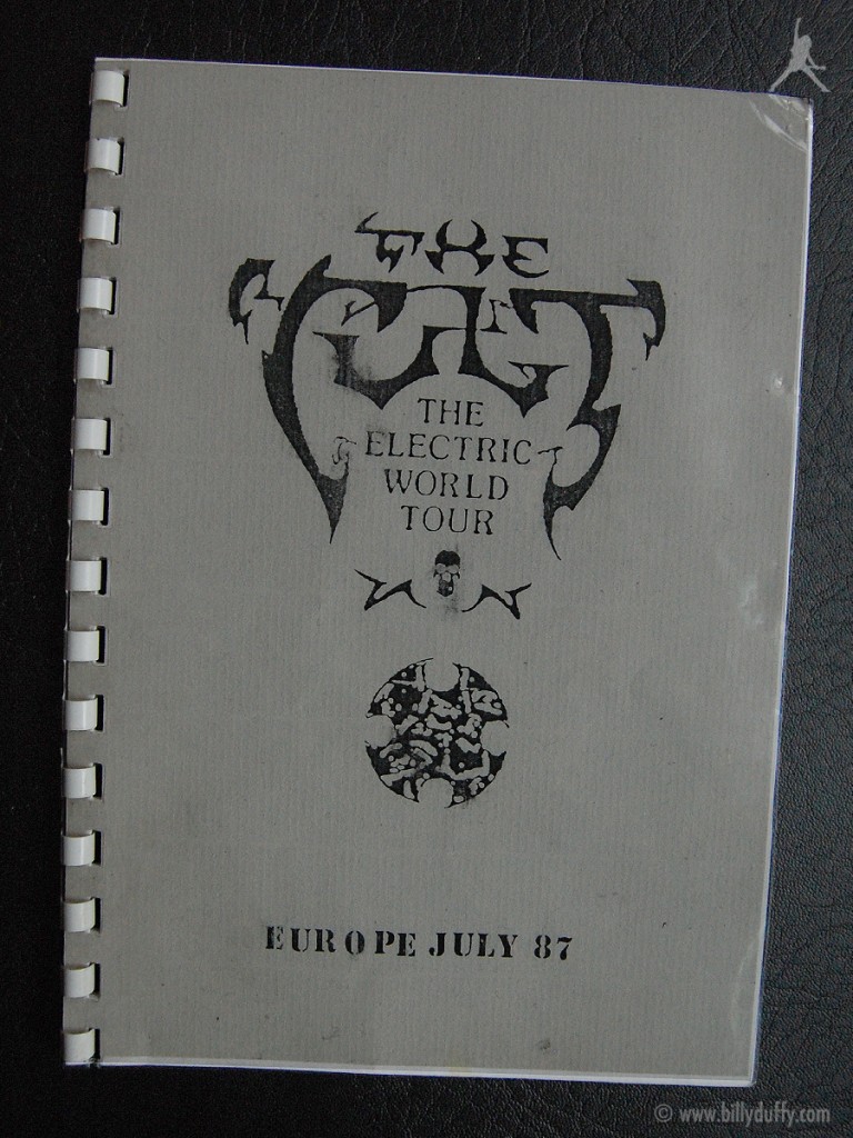 Billy's itinerary book from The Cult 'Electric' Tour - 1987